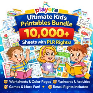 Playora Ultimate Kids Printables Bundle (10,000+ Sheets + PLR)