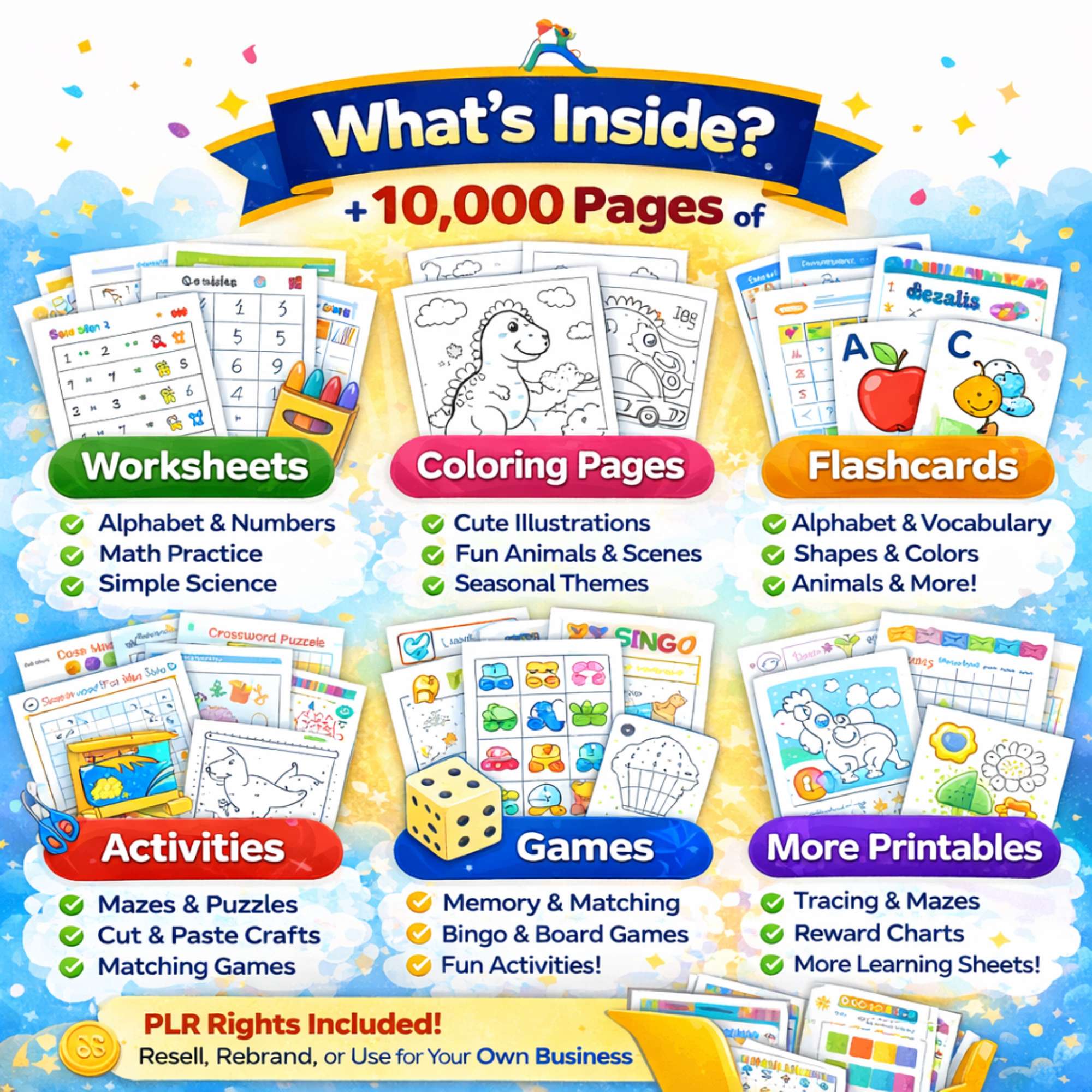 Playora Ultimate Kids Printables Bundle (10,000+ Sheets + PLR) - Image 2